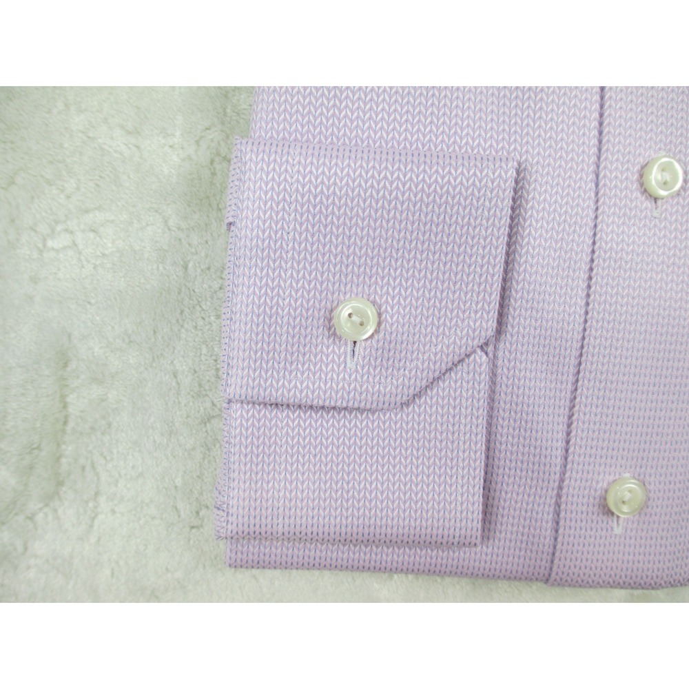 NEW Eton Dress Shirt Mens 38 15‎ Small Pink Chevron Slim Business View 5